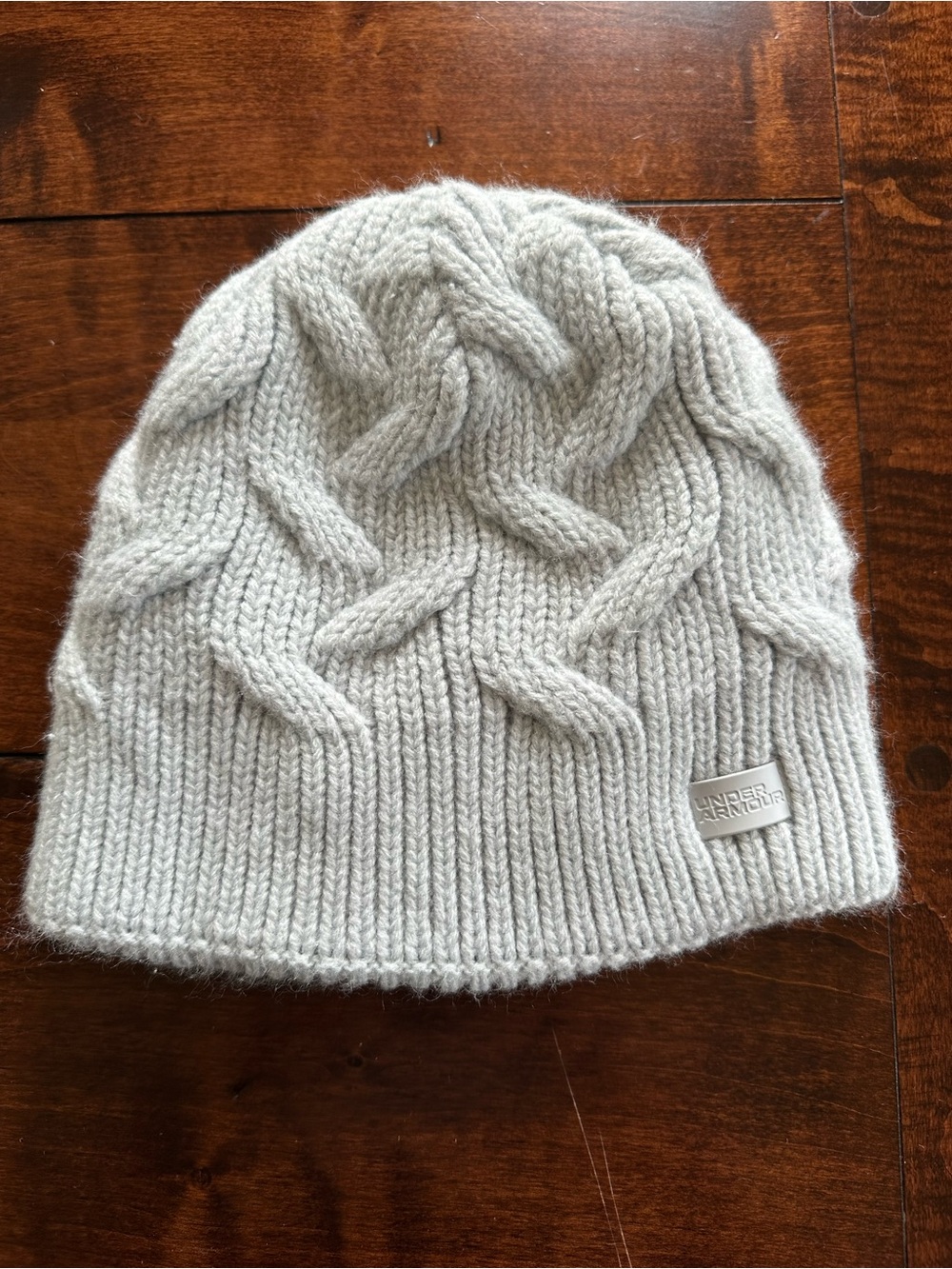 Under Armour Gray Ribbed Knit Cuffed Beanie